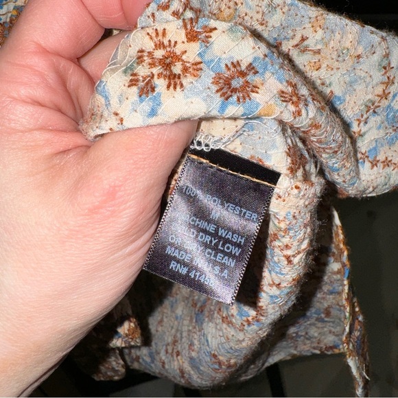 The Nu Vintage button down shirt Blouse Retro Floral top long sleeve embroidered - Picture 3 of 7